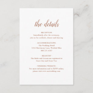 Boho Details Rust Burnt Orange Terracotta Wedding Enclosure Card