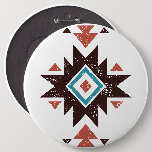 Boho Diamond Emblem 6 Cm Round Badge (Front & Back)