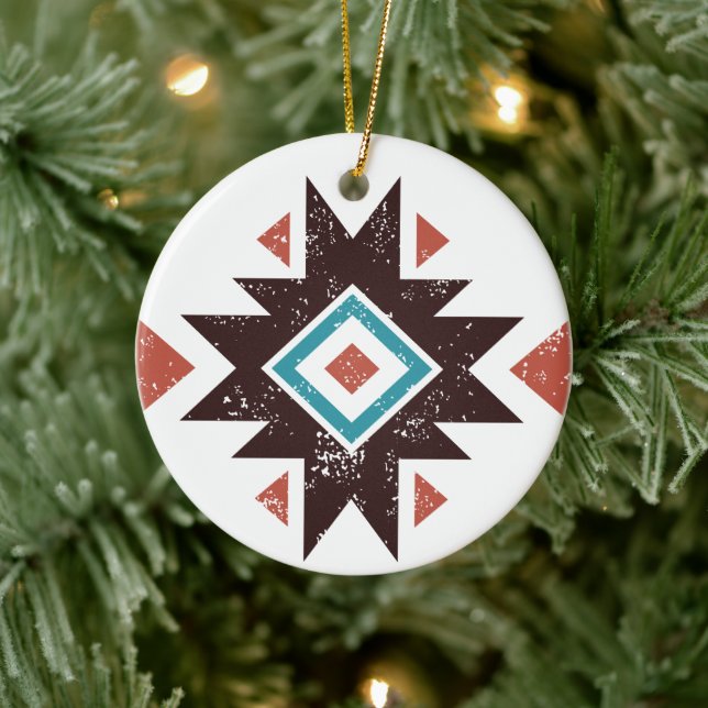 Boho Diamond Emblem Ceramic Tree Decoration (Tree)