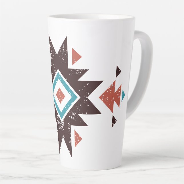 Boho Diamond Emblem Latte Mug (Right Angle)
