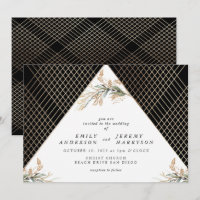 Boho Diamond Foil Onyx Deco Gold Eucalyptus