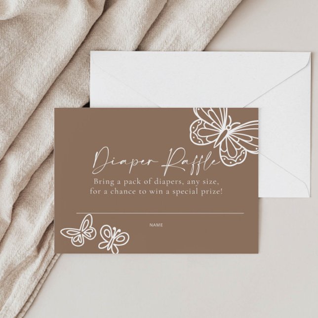 Boho Diaper Raffle Baby Shower Card  (Creator Uploaded)