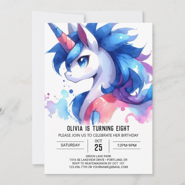 Boho Digital Horse Birthday  Invitation (Front)