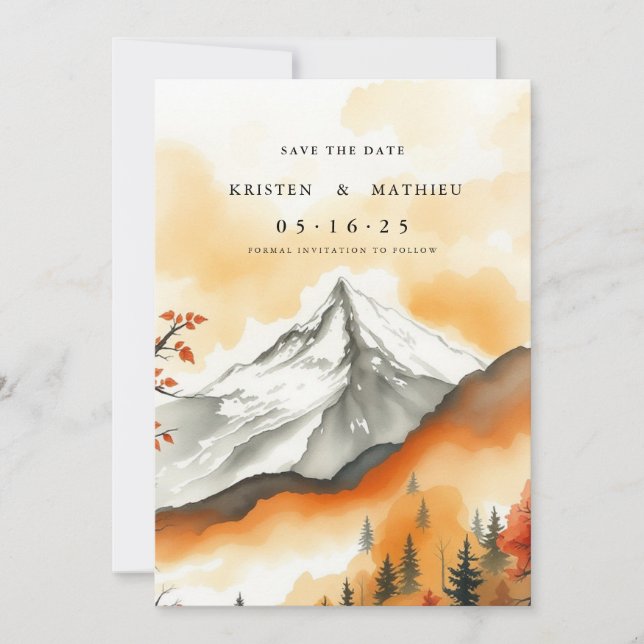 Boho Digital Mountain Save The Date (Front)