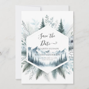 Boho Digital Mountain Wedding  Save The Date