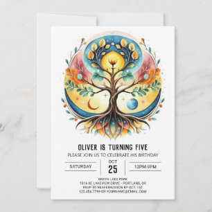  Boho Digital Tree of Life Birthday Invitation