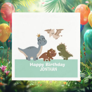 Boho Dino-Mite Birthday Celebration Napkin