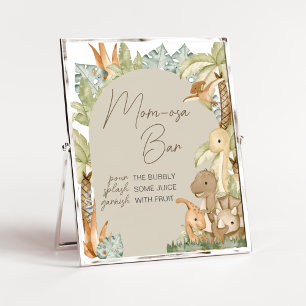 Boho Dinosaur Baby Shower Mum Osa Bar Poster