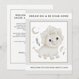 Boho Dinosaur Back to School Teacher Welcome Card