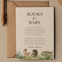 Boho Dinosaur Beige Baby Shower Books For Baby