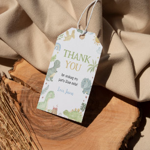 Boho Dinosaur Birthday Party Thank You Tag