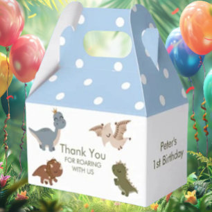 Boho Dinosaurs Blue Thank You  Favour Box