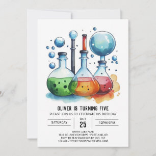 Boho Discovery Fusion Scientist Birthday Invitation