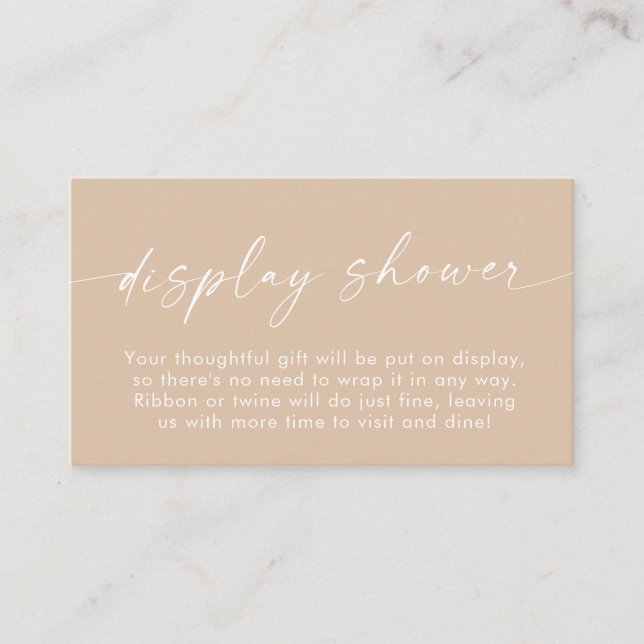 Boho Display Shower Card | Neutral Minimalist (Front)