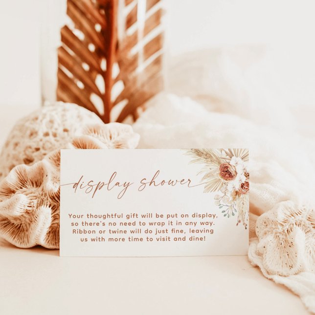 Boho Display Shower Card, Pampas Grass Baby Shower Enclosure Card (Creator Uploaded)