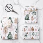 Boho Doodle Christmas Tree Pattern  Wrapping Paper Sheet<br><div class="desc">Wrap your gifts in this cute boho christmas wrapping paper.</div>