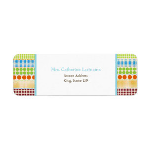 Boho Dots & Blue Address Label Sticker