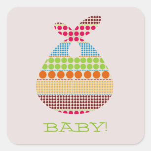 Boho Dots Bundle Neutral Baby Shower Square Sticker