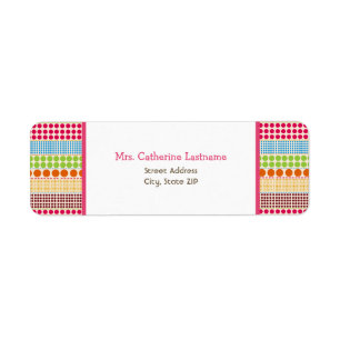 Boho Dots & Pink Address Label Sticker