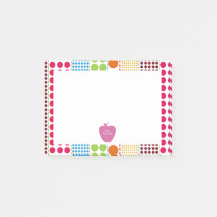 Boho Dots Pink Apple Teacher Post-it Notes