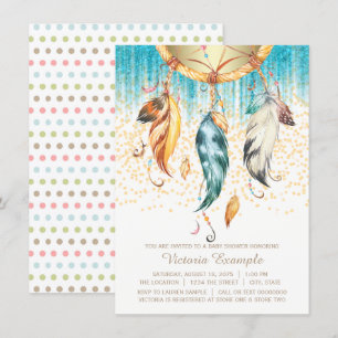 Boho Dream Catcher Baby Shower Invitation