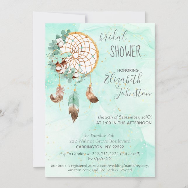 Boho Dream Catcher Bridal Shower Invitation (Front)