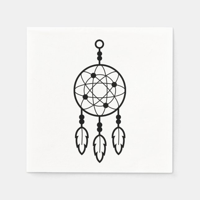Boho Dream Catcher Native American Wedding Party Napkin (Front)