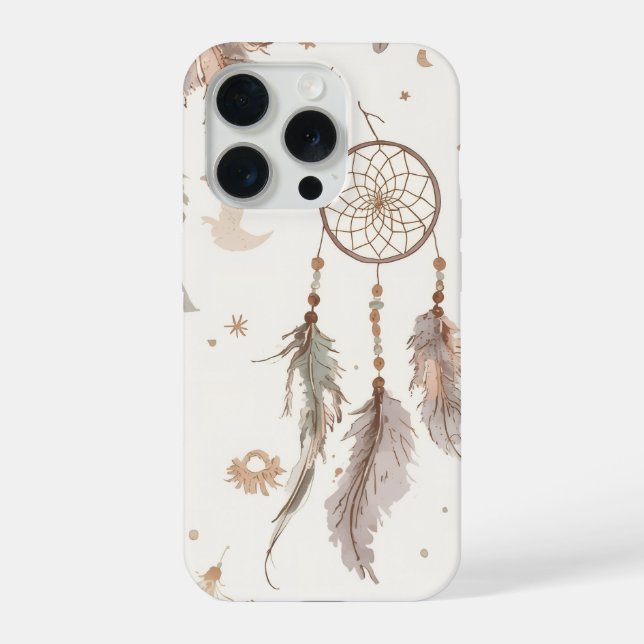 Boho Dream Catcher Phone Case Ethereal Feathers (Back)