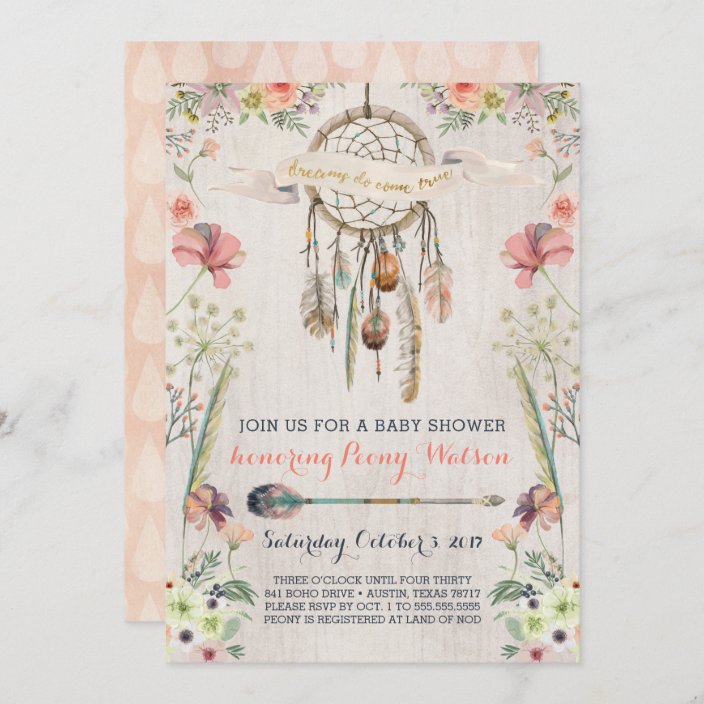 dream catcher baby shower tags