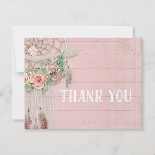 BOHO Dream Catcher Thank You Girl Baby Shower Card