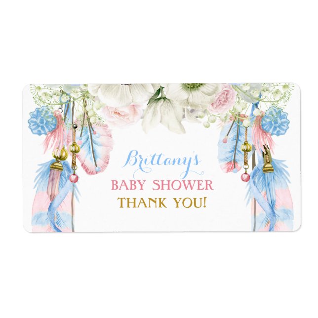 Boho Dream Catcher Water Bottle Gift Thank You (Front)