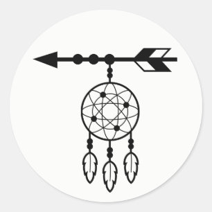 Boho Dream Catcher, Wedding Native American Tribal Classic Round Sticker