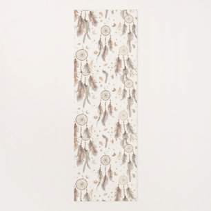 Boho Dream Catcher Yoga Mat Ethereal Feathers