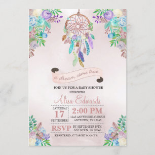 Boho Dreamcatcher Baby Shower Invitation