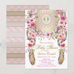 Boho Dreamcatcher Baby Shower Invitations