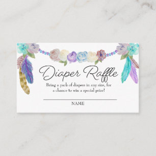 Boho Dreamcatcher Diaper Raffle Enclosure Card