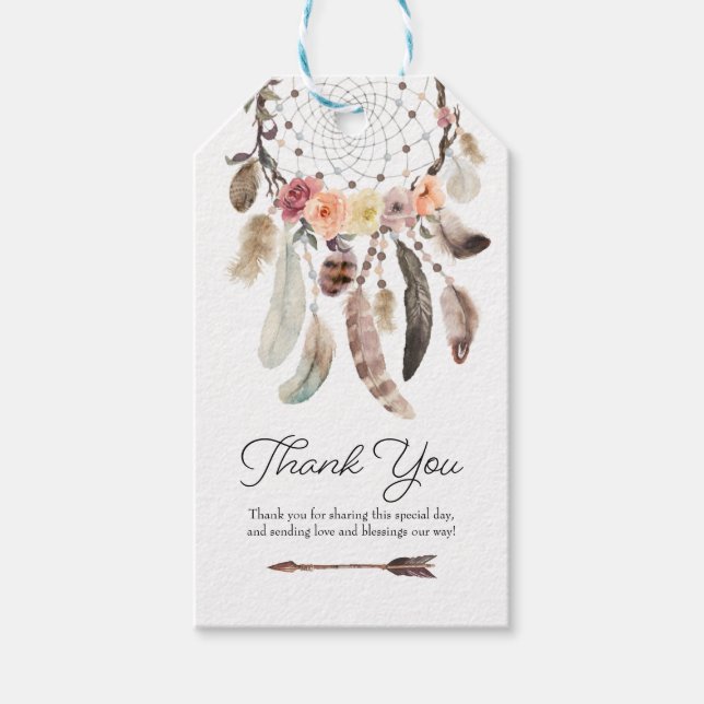 Boho Dreamcatcher Favour Tag (Front)