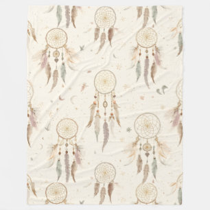 Boho Dreamcatcher Fleece Blanket   Ethereal