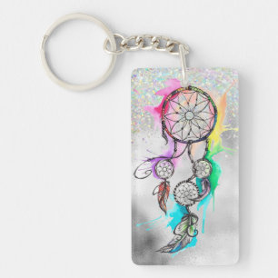 Boho Dreamcatcher Glitter Acrylic Keychain