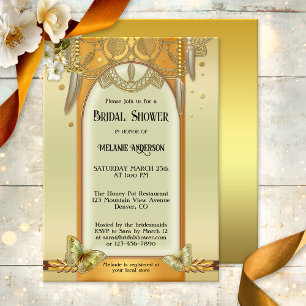 Boho Dreamcatcher Gold Bridal Shower Invitation