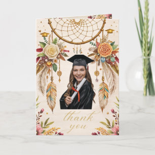 boho dreamcatcher Graduation Thank You Card