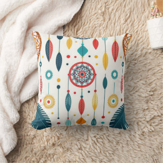 Boho Dreamcatcher Pattern Throw Pillow