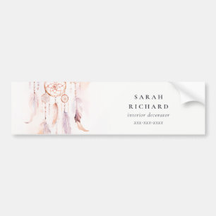 Boho Dreamcatcher Watercolor Lilac Blush Peach Bumper Sticker