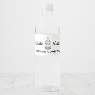 Boho Dreamcatcher Wedding Bridal Shower Tribal Water Bottle Label