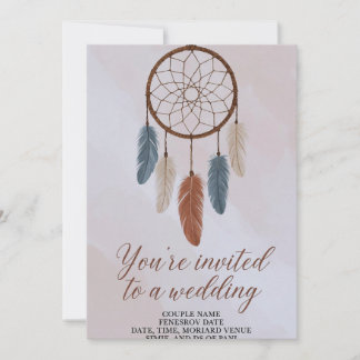 Boho Dreamcatcher Wedding Invitation | Rustic Bohe