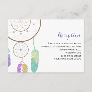 Boho Dreamcatcher Wedding Reception Info Card