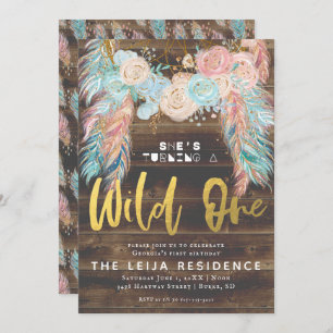 Boho Dreamcatcher Wild One Birthday Invitation