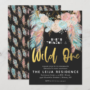 Boho Dreamcatcher Wild One Birthday Invitation