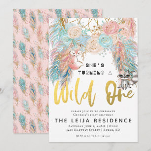 Boho Dreamcatcher Wild One Birthday Invitation