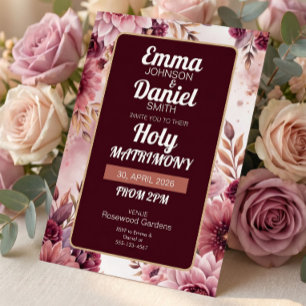 Boho Dreams Holy Matrimony Wedding Invitation